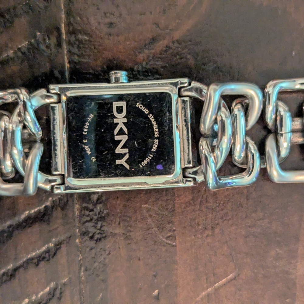 Dkny Silver Rectangular Chain Watch - image 3